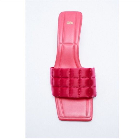 Zara Quilted Satin Effect Mules - Picture 2 of 5